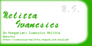 melitta ivancsics business card